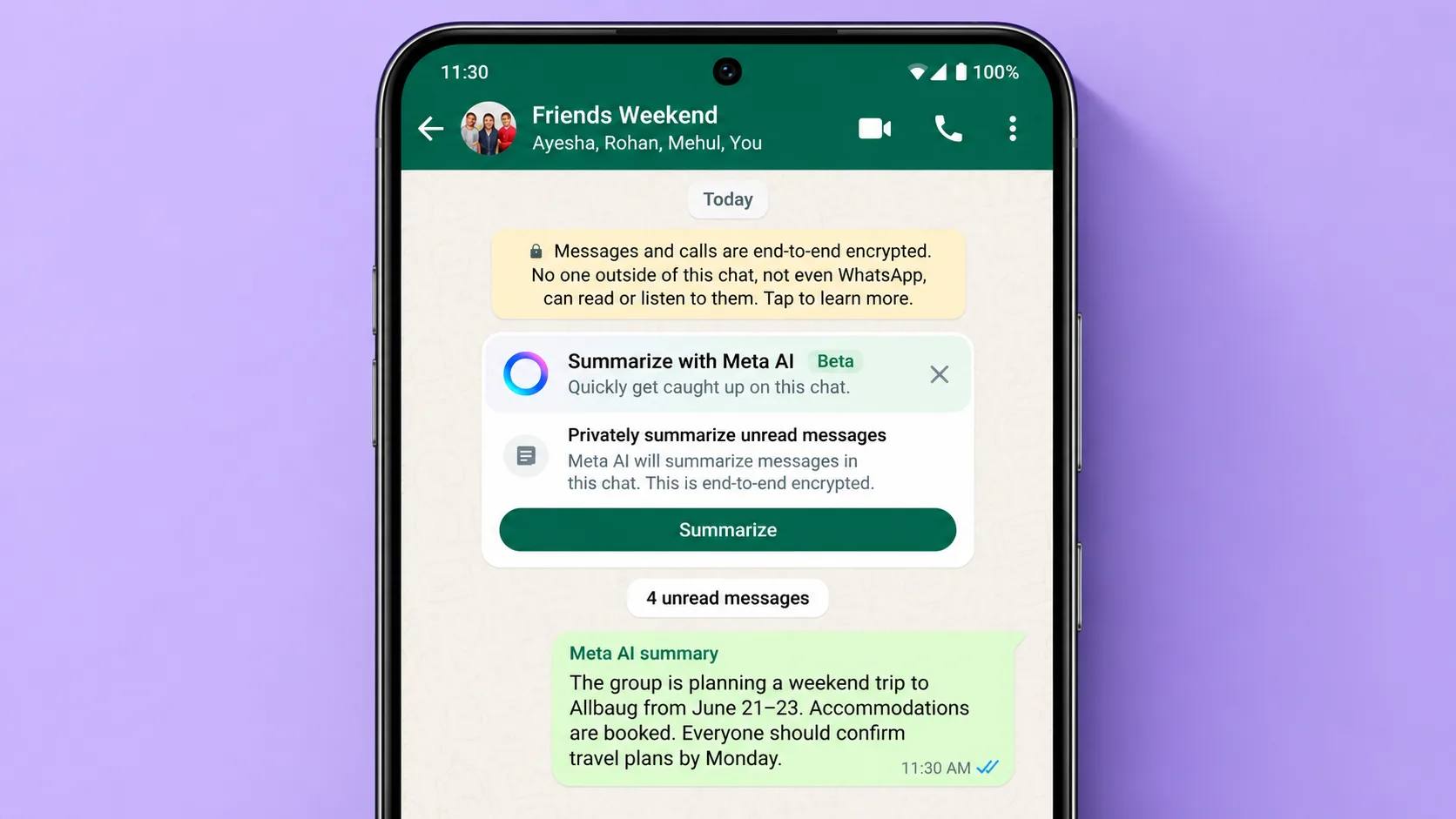 WhatsApp Message Summaries and Meta AI Chat Themes